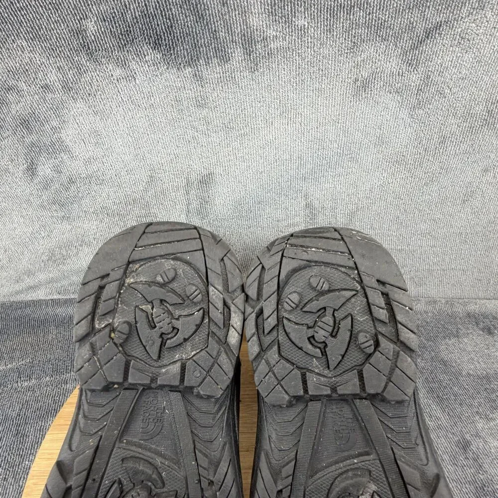 The North Face Snow Boots Boys Size 6 Black Fur Trim Lined Insulated Winter Zip